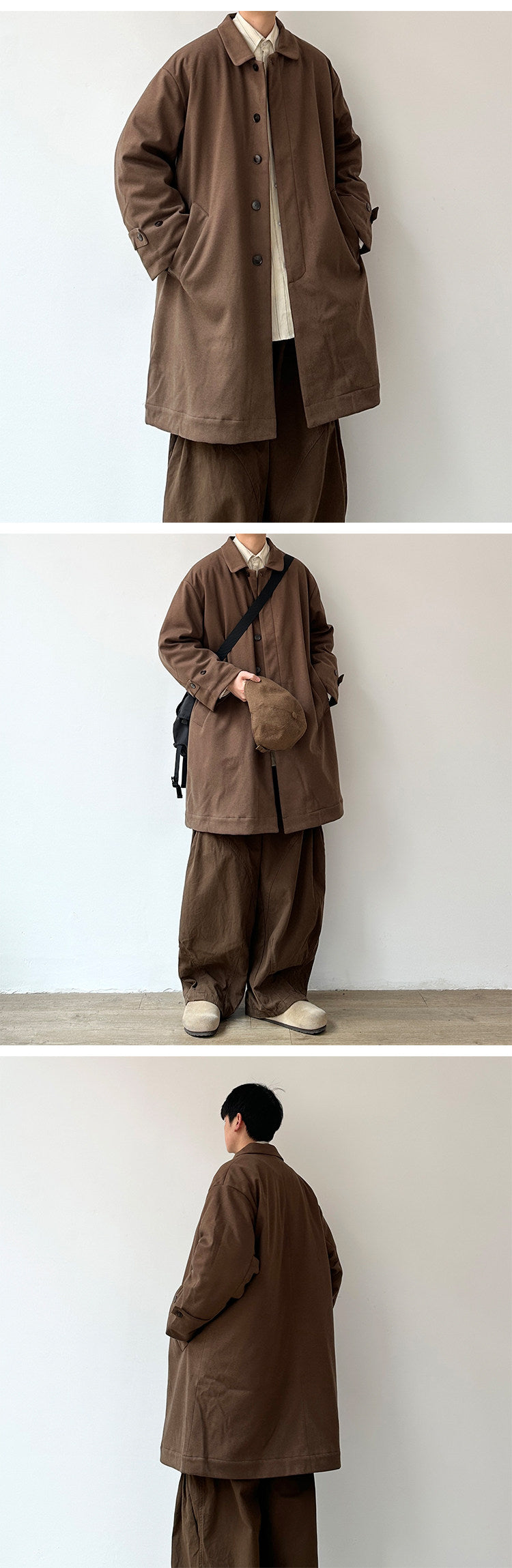 Japanese Style Mid-Length Wool Coat - Thickened Loose Jacket (Unisex)