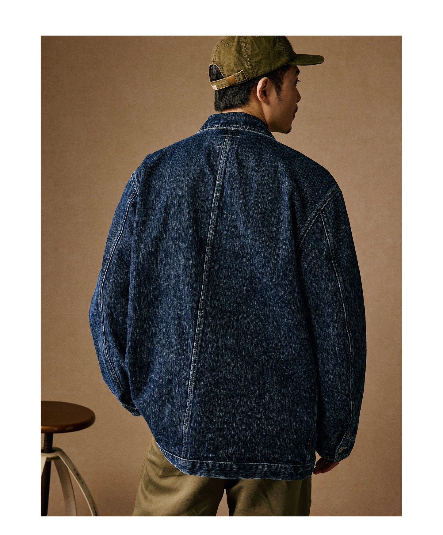 Heavyweight 15 oz Fermented-Wash Distressed Denim Jacket – Retro American Iron-Style (Unisex)