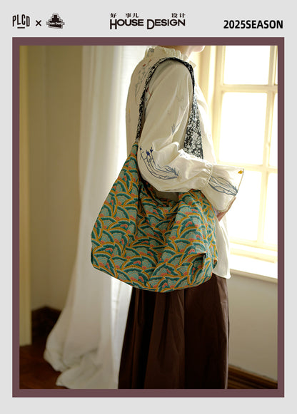 Original Spring Summer New Print Large Capacity Retro Shoulder Bag Fashion Crossbody Lightweight Tote Bag