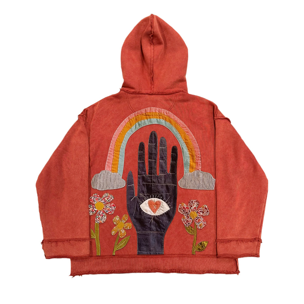 Artist Patchwork High-End Hoodie – Creative Mottled Texture Streetwear (Unisex)