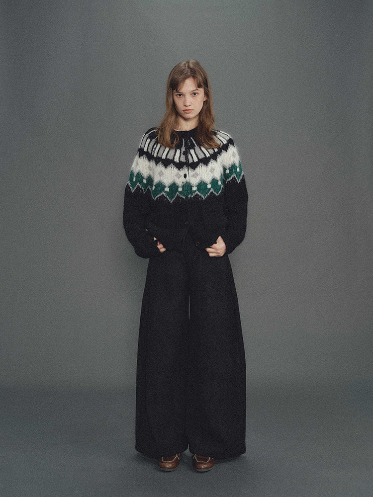 Shyshy Two Colors Choose Your Price Mohair Raw Materials Hand-Painted Design Sense Fairisland Sweater Cardigan Wool Top