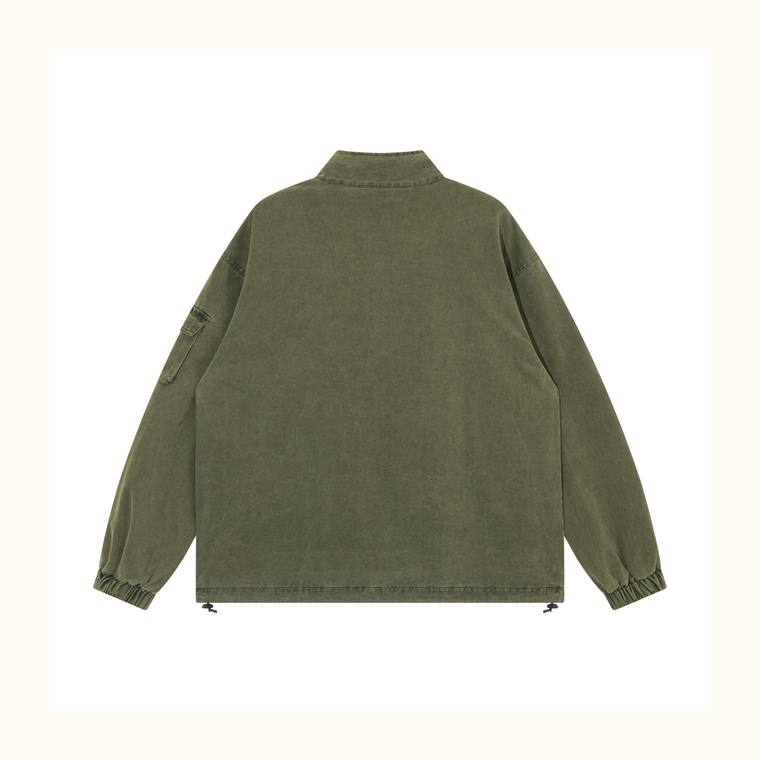 Vintage Washed Multi-Pocket Workwear Jacket – Stand Collar, 2025 Retro Streetwear for Men