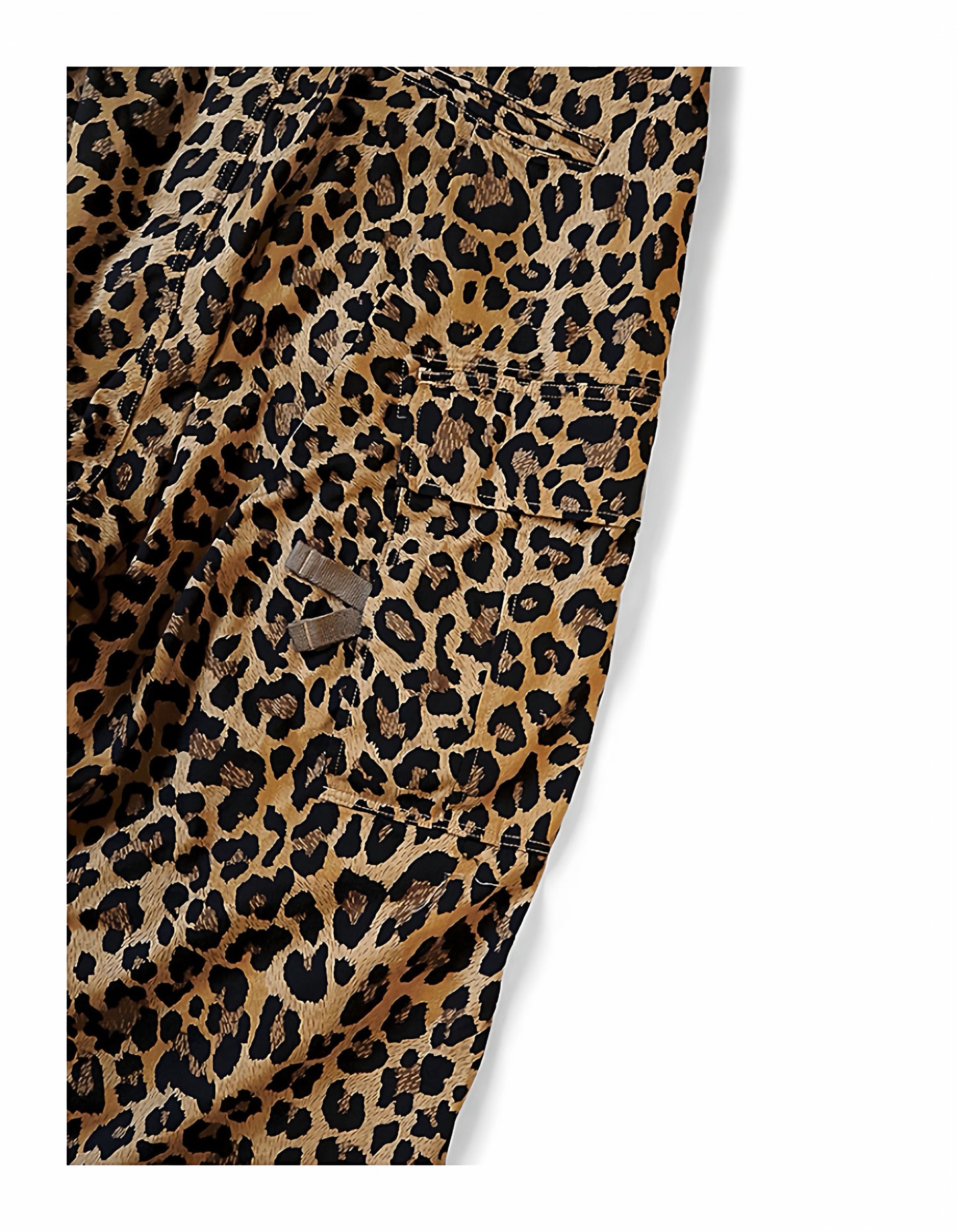 25AW Japanese Retro Casual Leopard Print Cargo Paratrooper Pants Casual Long Pants