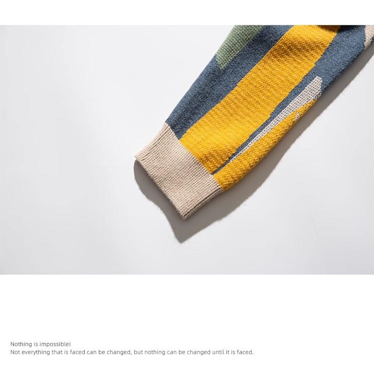 Cat Jacquard Loose Knit Sweater – American Style High-End Feel (Unisex)