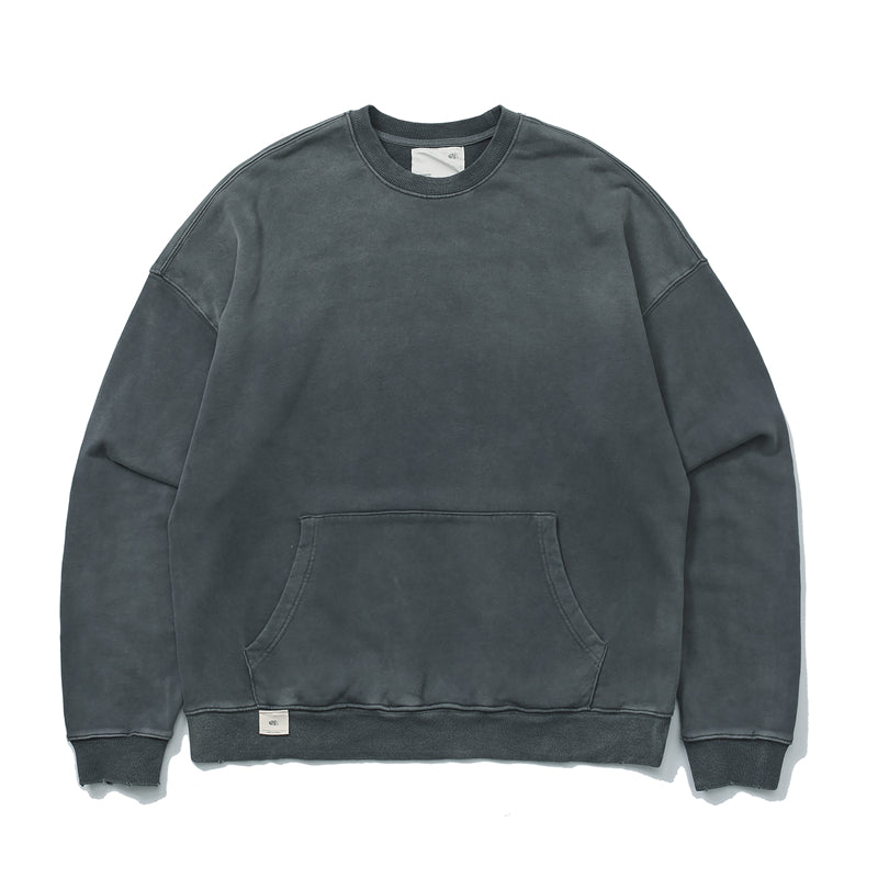 Washed Vintage Heavyweight Crewneck Sweatshirt Retro