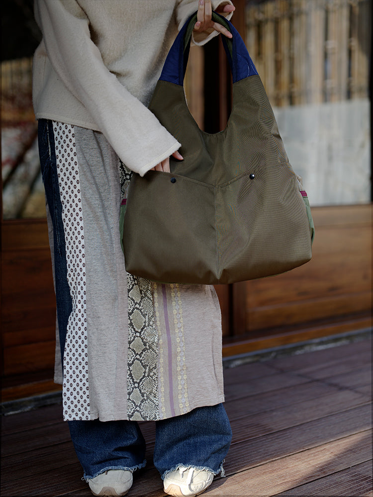 Original 2025 Spring New Retro Patchwork Design Single Shoulder Handbag Large Capacity Commuter Bag