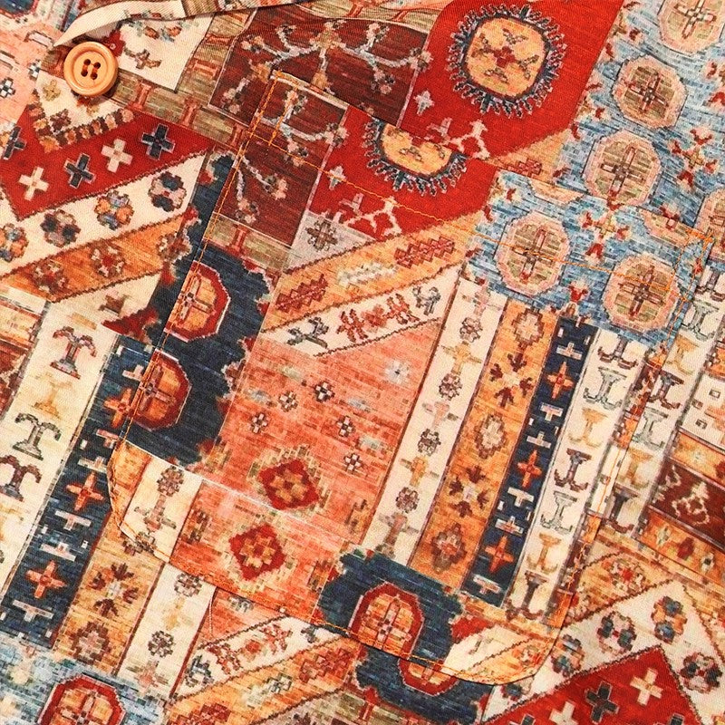 Made Zoo 25SS Patchwork Cuban Collar Shirt – Thin Loose Unisex Summer Piece