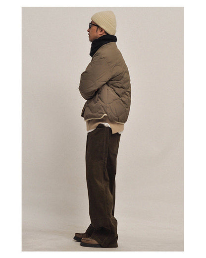 Japanese Style Quilted Down Inner Jacket - Lightweight 90% Goose Down (Unisex)