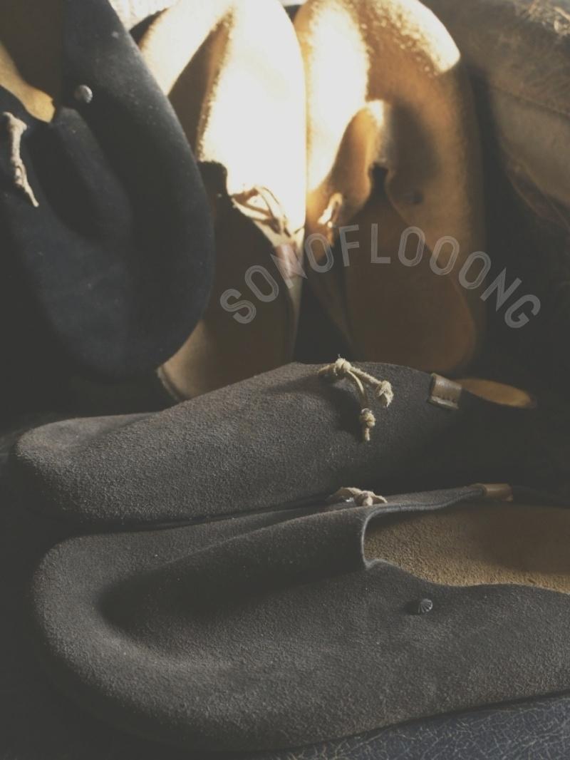 Sonofloong Retro Genuine Leather Mules - Silver Buckle Thick-Soled Cork Birkenstock Style