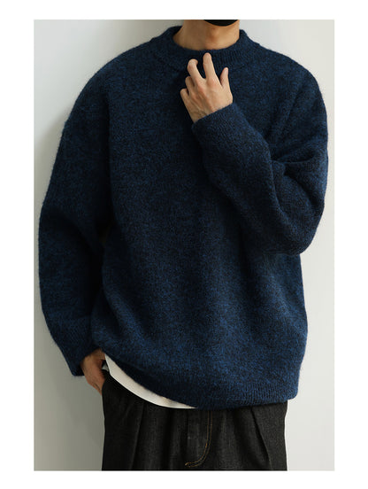 Wool Crew Neck Pullover Sweater – Japanese Warm Loose Unisex