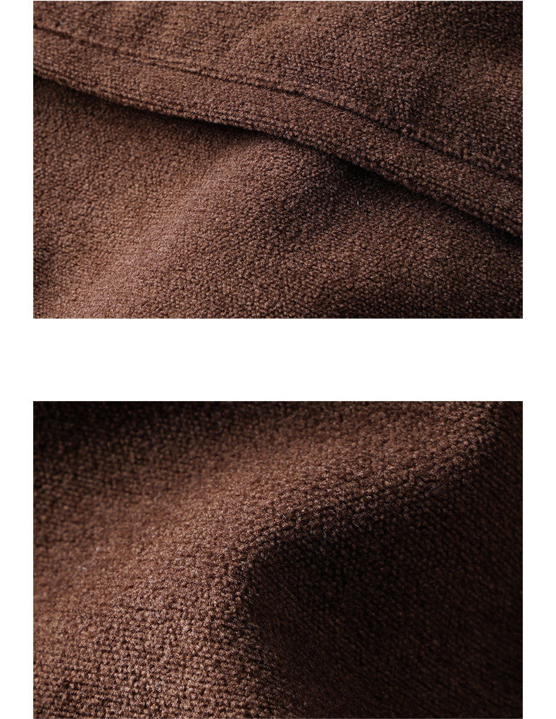 Vintage Suede Stand Collar Short Jacket – Men's Loose Commuter Coat
