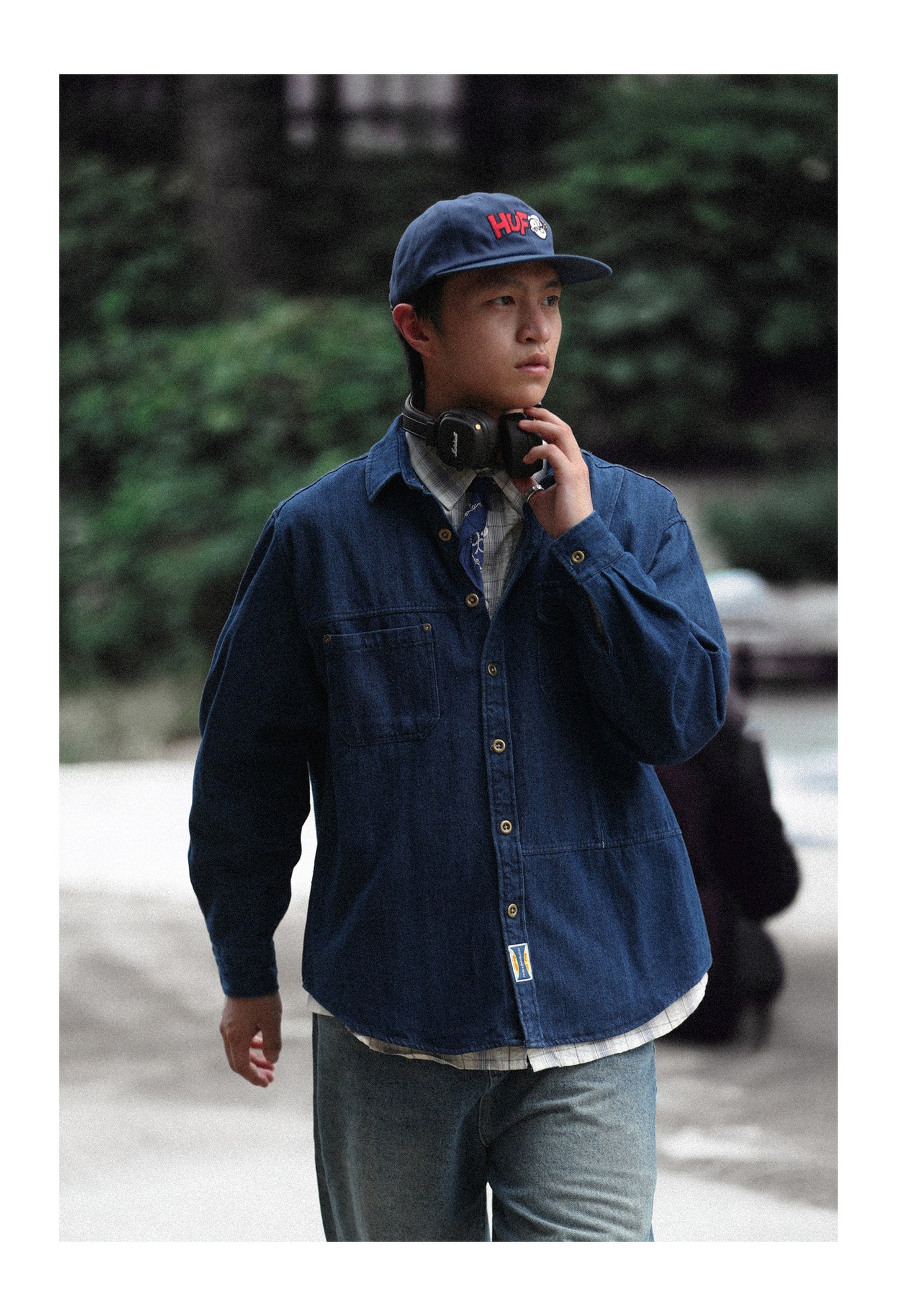 Japanese Vintage Denim Shirt – Loose Long Sleeve Men – Japanese vintage | yamalin clothes | Yamalinclothes
