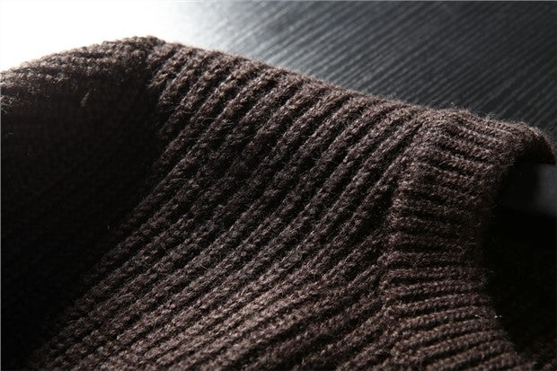 X01 Thickened!  All wool!  Export Europe and America men's foreign trade factory cut label tail goods knitted sweater winter coat