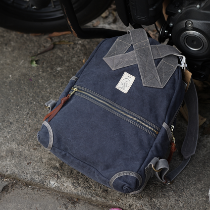 Vintage Canvas Backpack – 20oz Heavyweight Leather Trim