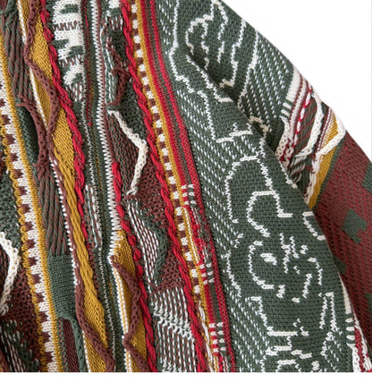 Cotton Jacquard Cardigan – Textured Open Front | Yamalin clothes | Vintage workwear outfit for men