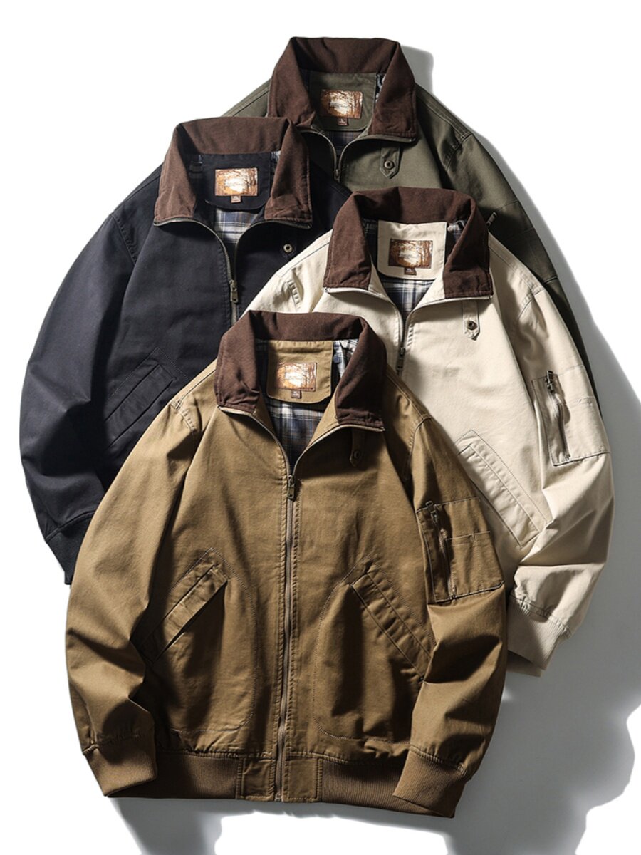American Vintage Washed Twill Flight Jacket – Oversized Unisex