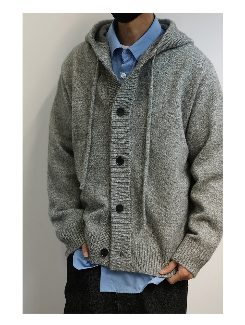 Japanese Hooded Knit Cardigan – Button-Down Lazy Couple – Japanese vintage | yamalin clothes | Yamalinclothes
