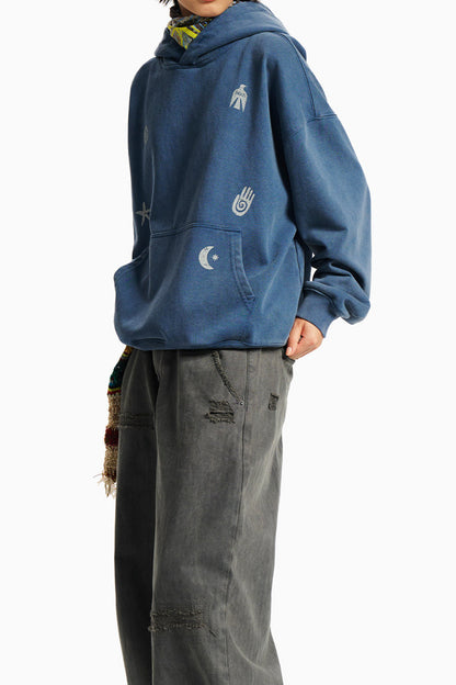 Graphic Hoodie – Washed Finish & Symbol Prints | Yamalinclothes