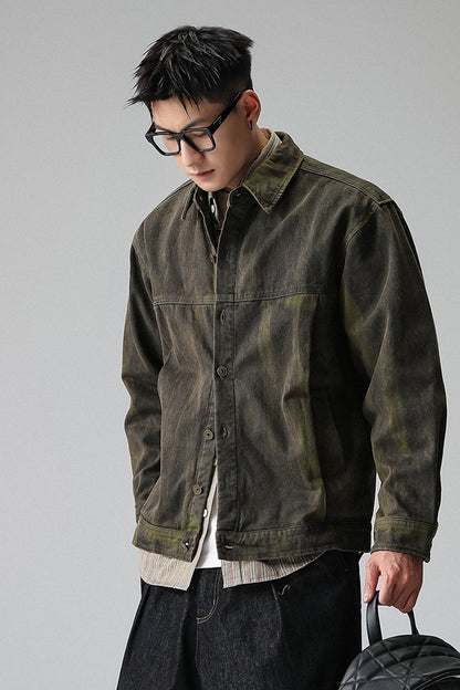 Tie-Dye Washed Cargo Jacket – American Vintage Oversized Unisex