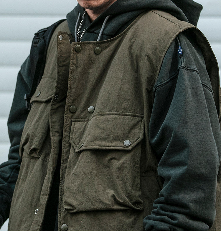Multi-Pocket 90 Duck Down Vest – Mountain Outdoor Loose Warm Unisex – Vests | japanese streetwear | vintage workwear | unisex | Yamalinclothes