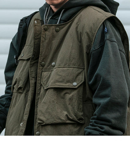 Multi-Pocket 90 Duck Down Vest – Mountain Outdoor Loose Warm Unisex – Vests | japanese streetwear | vintage workwear | unisex | Yamalinclothes