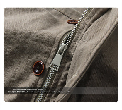 Fur Collar Turn-Down Utility Cotton Jacket – Vintage Loose Outdoor Unisex