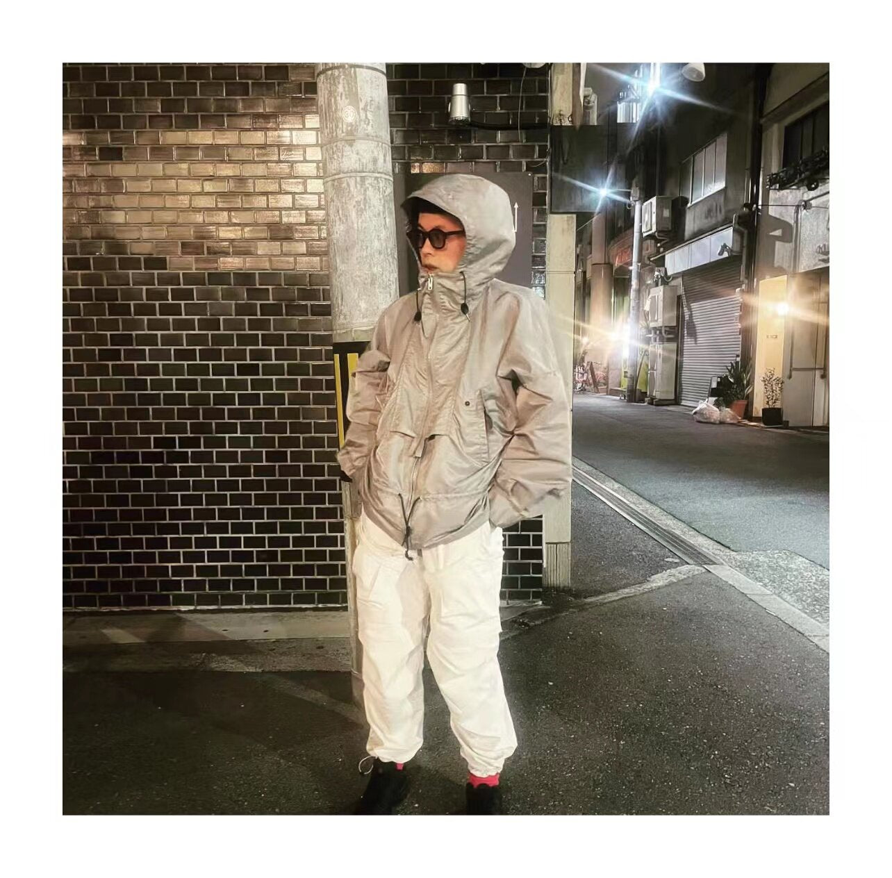 Japanese Two-Color Nylon Waterproof Jacket Men – Loose Hooded Double Zipper Streetwear – Japanese vintage | yamalin clothes | Yamalinclothes
