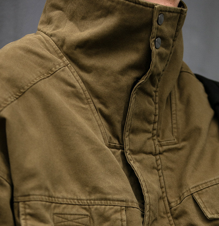 Washed Cargo Flight Jacket – Vintage Drop-Shoulder Oversized Unisex