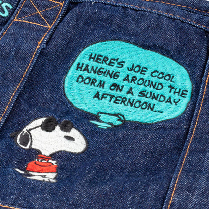 Denim Canvas Embroidery Tote Bag – Cute Cartoon Portable Handbag