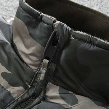 Camouflage Padded Down Vest – Thickened Warm Sleeveless Workwear Unisex – Vests | japanese streetwear | vintage workwear | unisex | Yamalinclothes