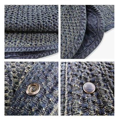 Draw-Dye Distressed Honeycomb Shirt Jacket – Japanese Vintage Loose Mid-Length Unisex – Coats Jackets | japanese streetwear | vintage workwear | unisex | Yamalinclothes