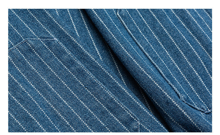 Striped Denim Shirt – Asymmetric Chest Pockets | Yamalinclothes