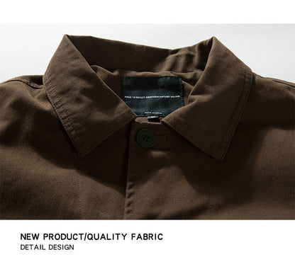 Chore Jacket – Brown Three-Pocket Design