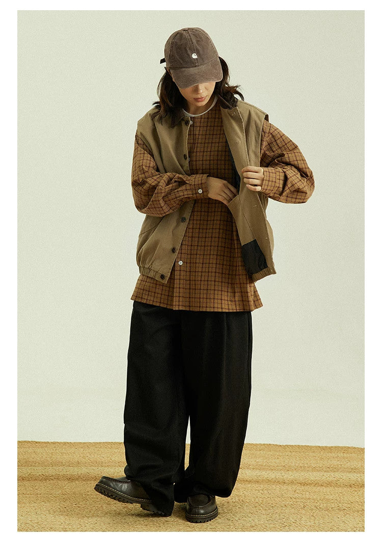 Workwear Vest – Contrast Corduroy Collar | Yamalinclothes