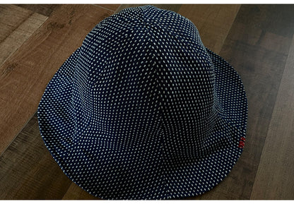 Indigo Sashiko Tulip Bucket Hat – Japanese Artisan Outdoor Fisherman Hat