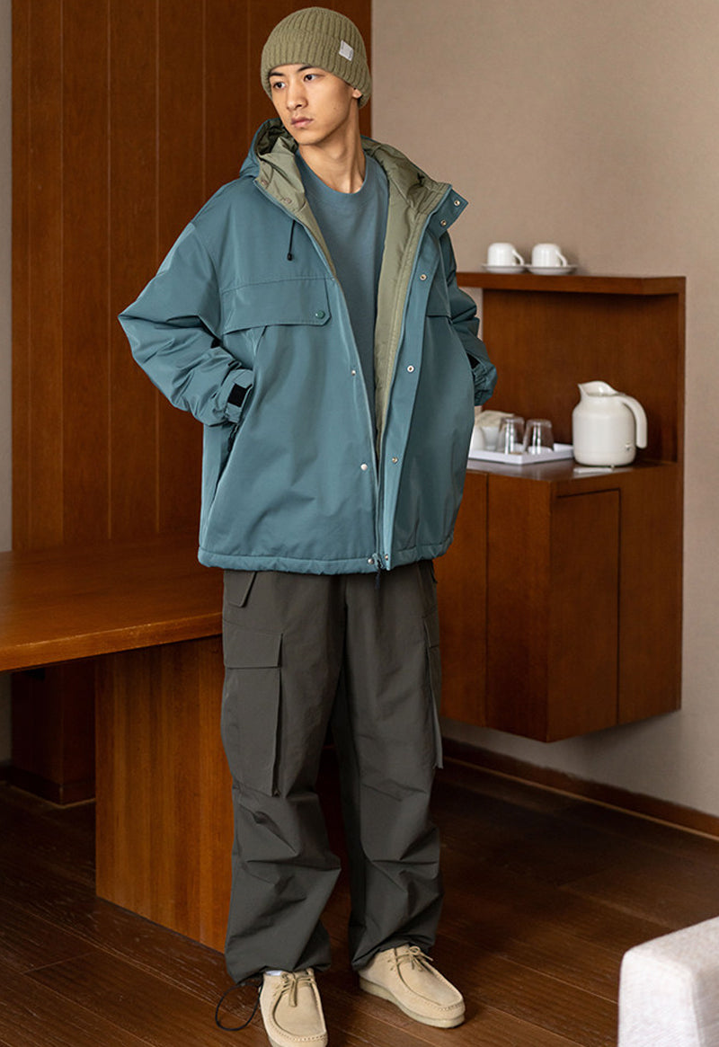 Hooded Padded Jacket – Large Flap Pockets | Yamalinclothes