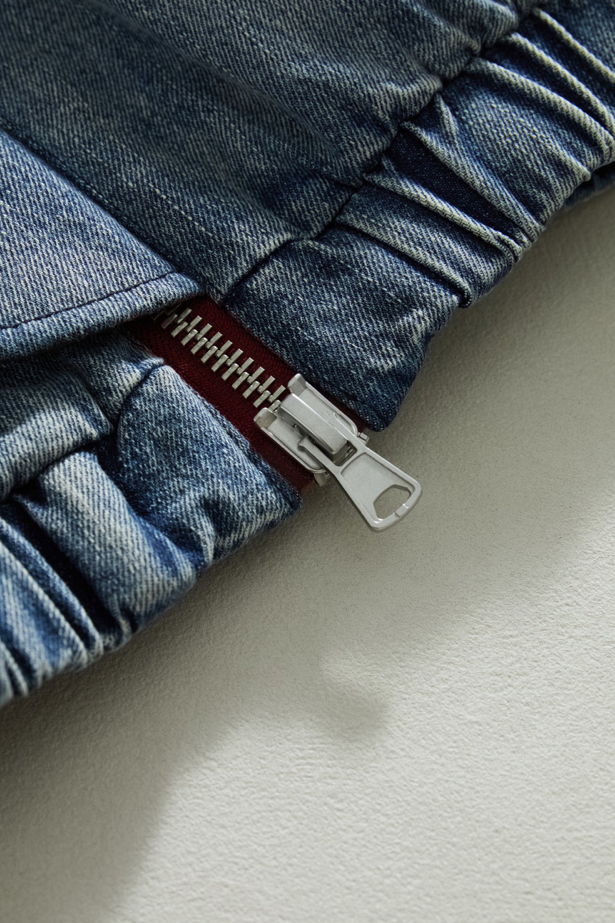 Heavyweight Washed Deconstructed Down Denim Jacket – Oversized Unisex