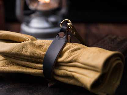 Leather Motorcycle Glove Clamp – Handlebar Glove Holder – Japanese vintage | yamalin clothes | Yamalinclothes