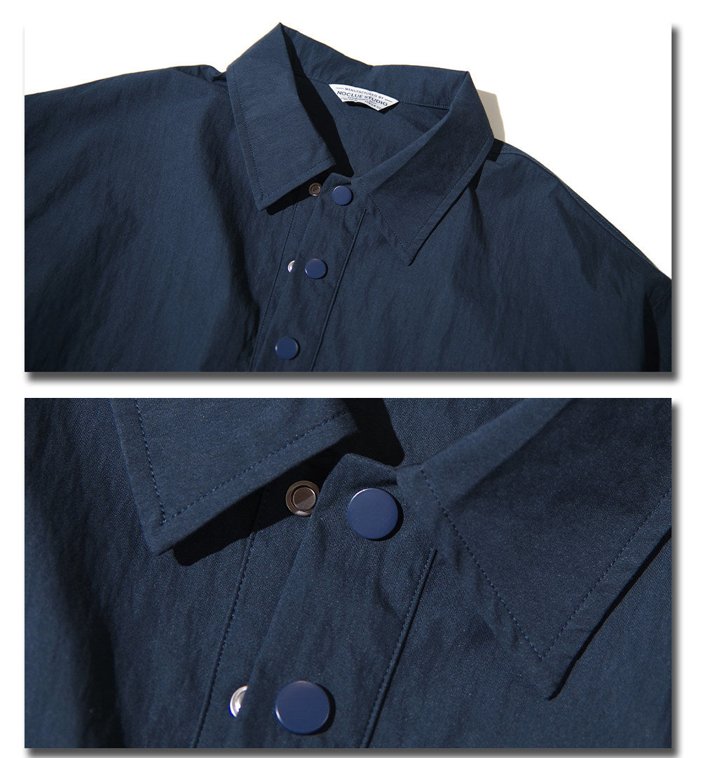 Japanese Retro Drop Shoulder Polo Long Sleeve Shirt – Loose Unisex Casual Top – Japanese vintage | yamalin clothes | Yamalinclothes