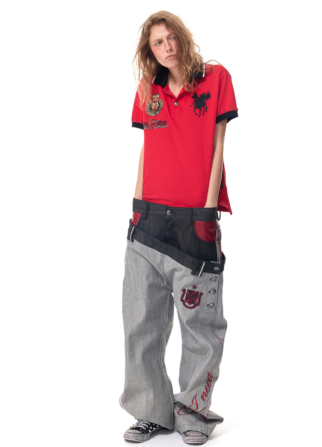 Wide-Leg Jeans – Asymmetric Double Waist