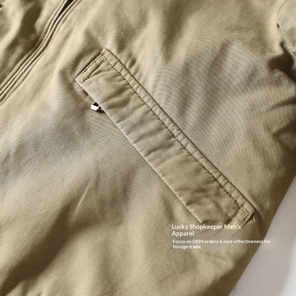 American Detroit Flight Jacket - Retro Washed Cotton Quilted Coat (Men)