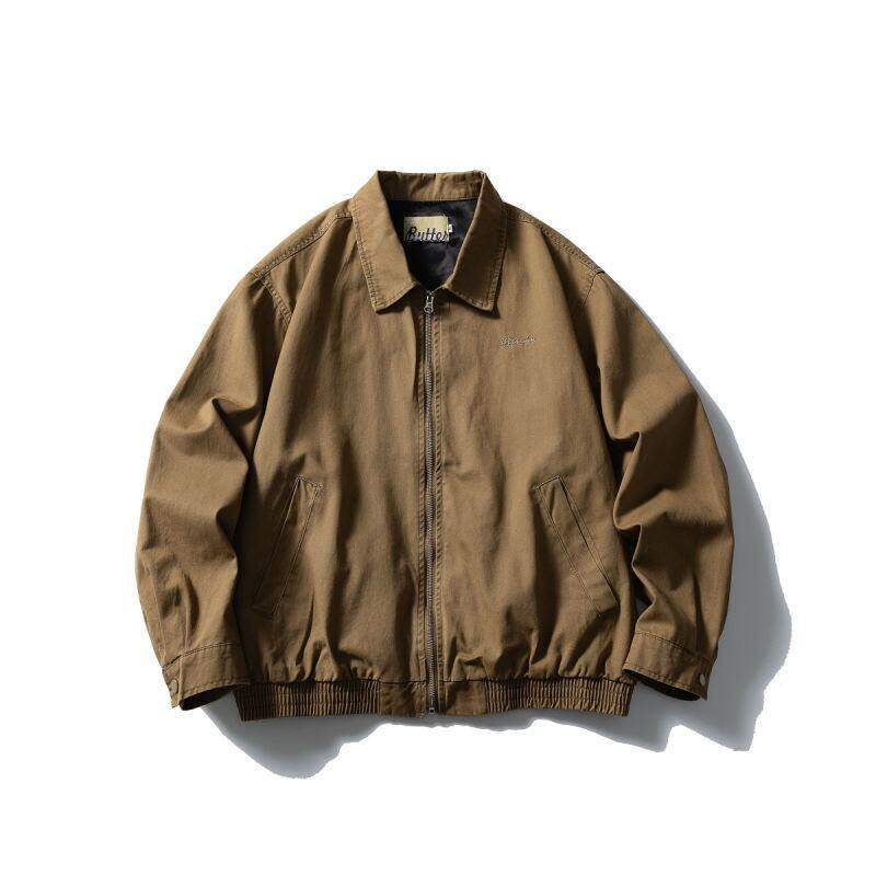Washed Cotton Lapel Cargo Jacket – Retro Loose Unisex Casual Streetwear