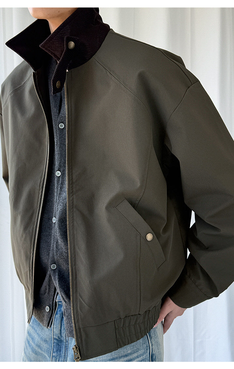 Patchwork Stand-Collar Cargo Jacket – Adjustable Lapel Oversized – Japanese vintage | fall outfits 2026 | fall winter outfits | classy winter outfits | lazy comfy outfits | japanese streetwear | vintage workwear | yamalin clothes | Yamalinclothes