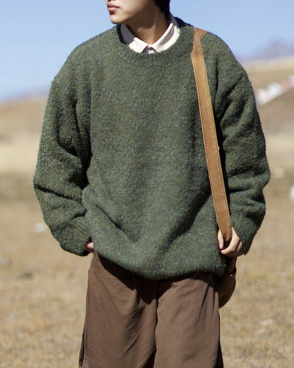 Retro Lazy Wool Knit Pullover – Loose Unisex Sweater – Japanese vintage | yamalin clothes | Yamalinclothes