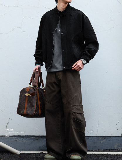 Suede Harrington Jacket – American Vintage Oversized Unisex – Japanese vintage | fall outfits 2026 | fall winter outfits | classy winter outfits | lazy comfy outfits | japanese streetwear | vintage workwear | yamalin clothes | Yamalinclothes
