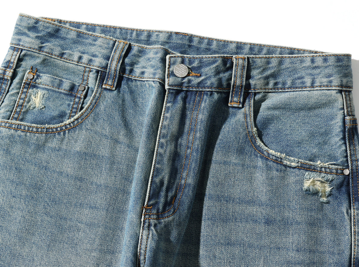 Washed Blue Jeans – Relaxed Straight Leg | Yamalinclothes