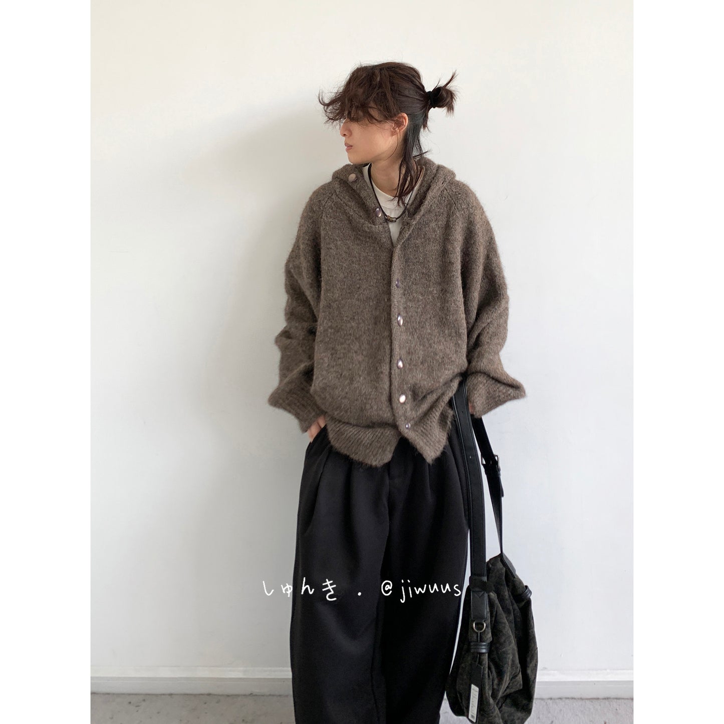 Vintage Hooded Knit Cardigan – Loose Unisex Lazy Style – Japanese vintage | yamalin clothes | Yamalinclothes