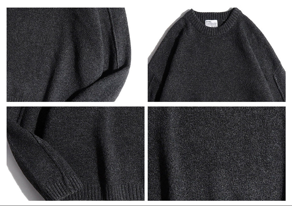 Japanese Vintage Knit Sweater – Unisex Collegiate Maillard