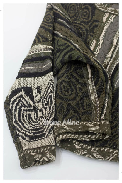 KA02 Spot small Japanese retro navy maze knit sweater pullover thickening