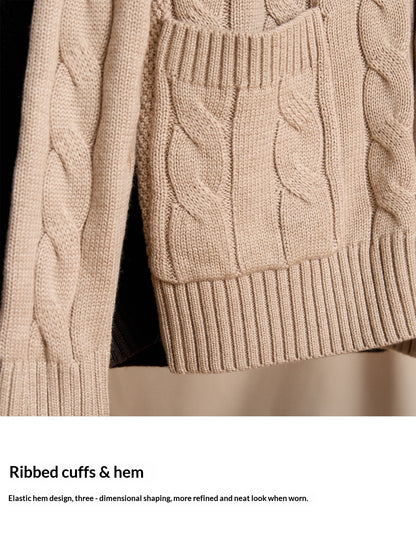 Twist Knit Collar Jacket – Old Money Wool Blend Men